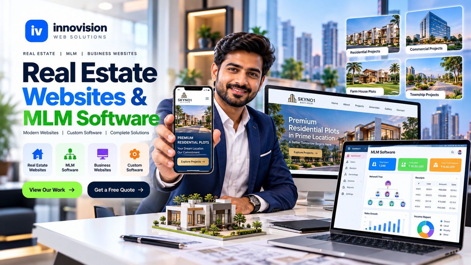 Real estate website and MLM software solutions