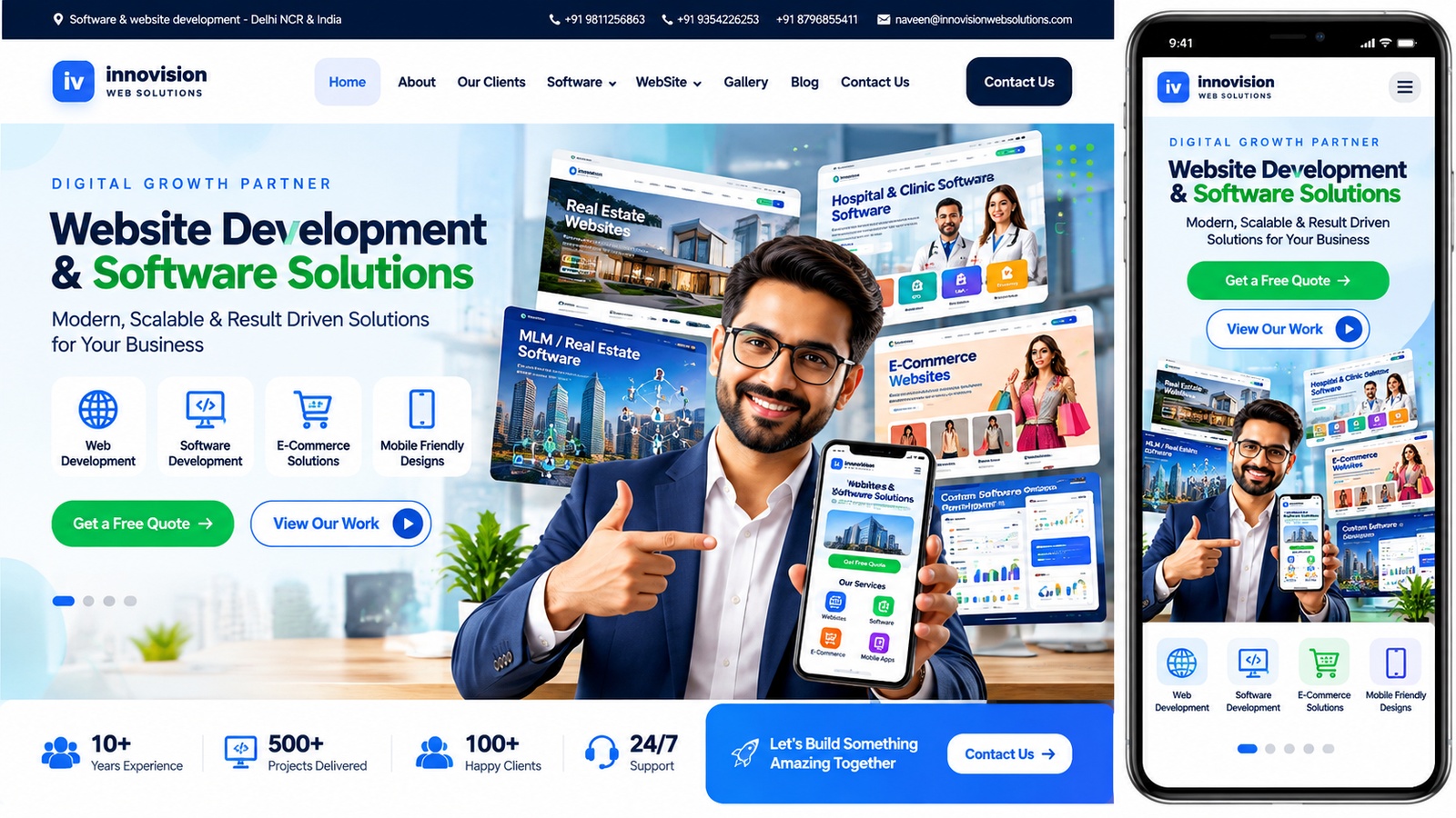 Responsive website and software development preview